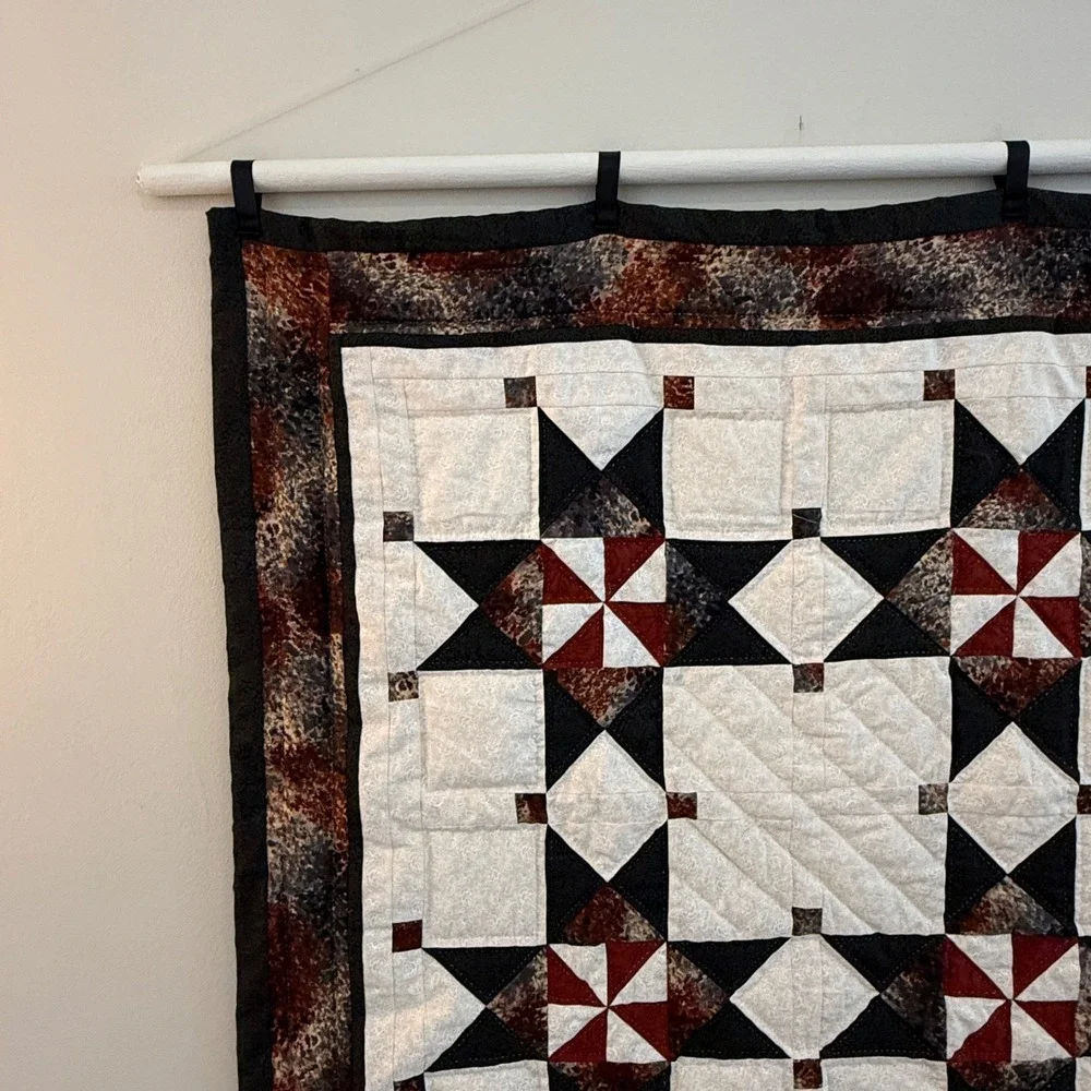 Handmade Quilt Wall‎ Hanging Americana Star Pattern Rustic Farmhouse Decor